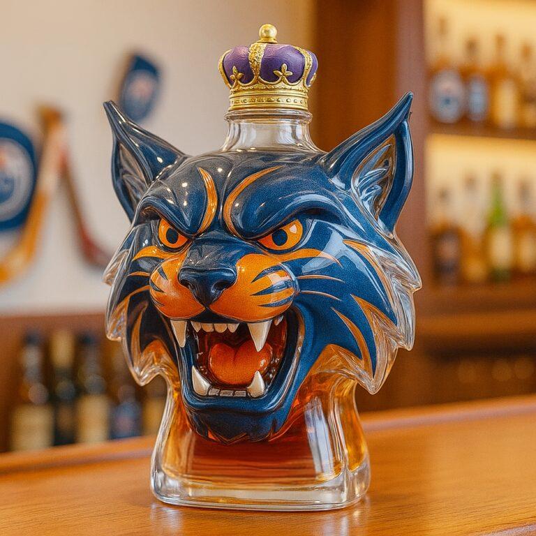 💙🥃Edmonton Oilers Hunter the Lynx Whiskey Bottle