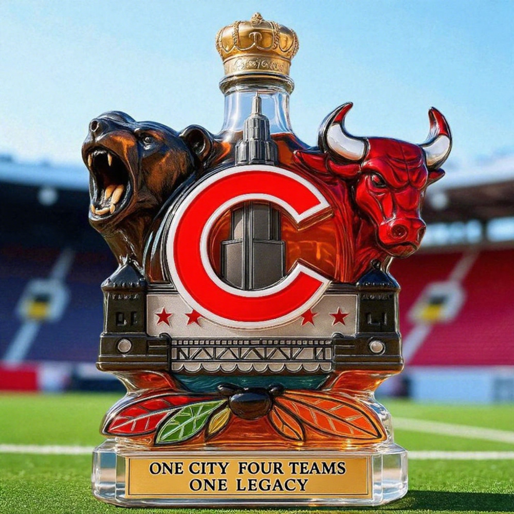 Chicago Sports Fan Limited Edition Whiskey Bottle Collectible
