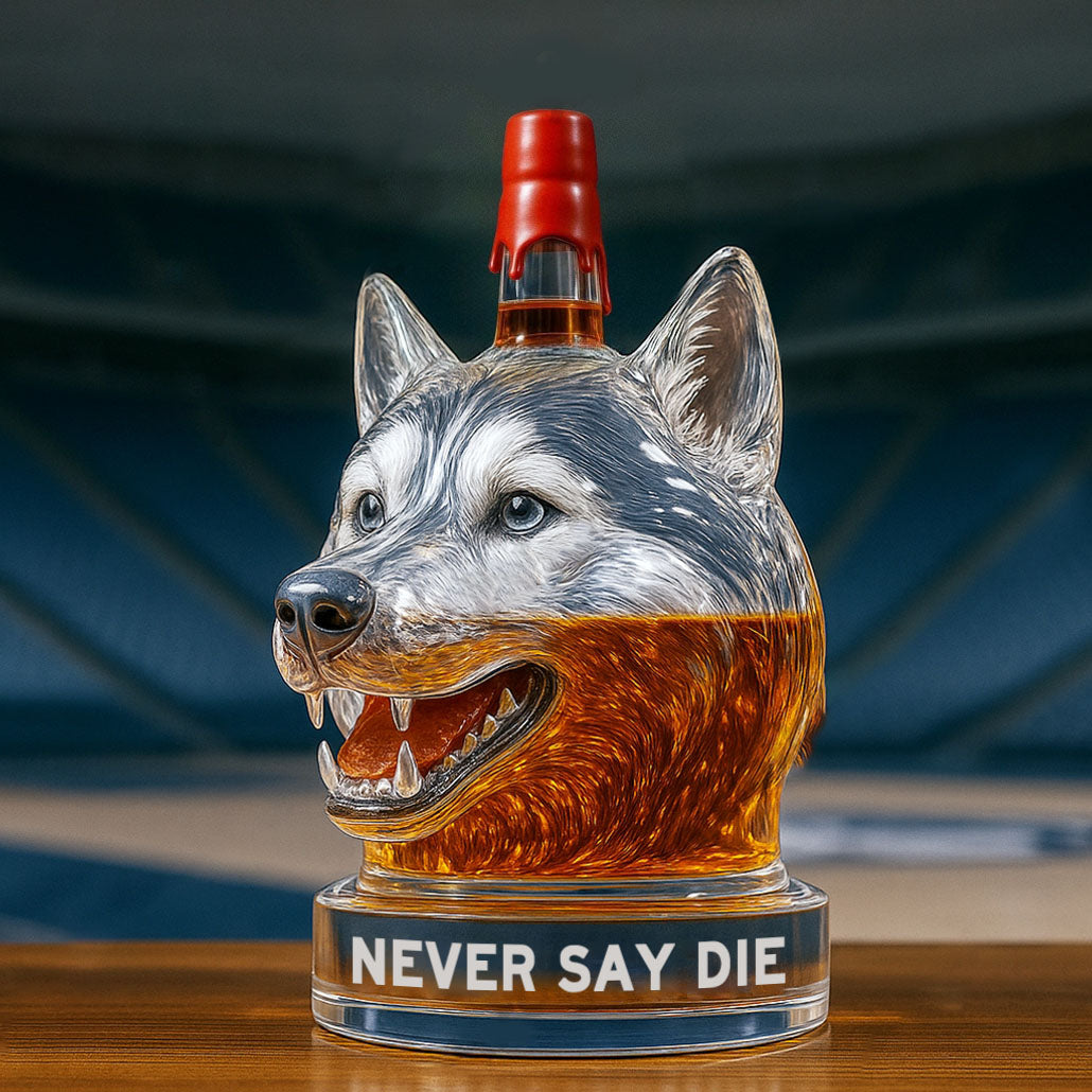 UConn Jonathan the Husky Whiskey Bottle