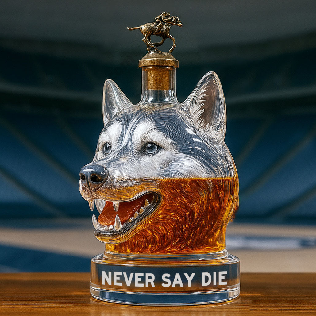 UConn Jonathan the Husky Whiskey Bottle