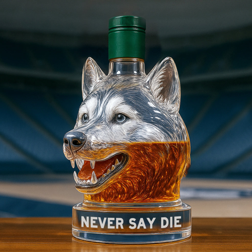 UConn Jonathan the Husky Whiskey Bottle