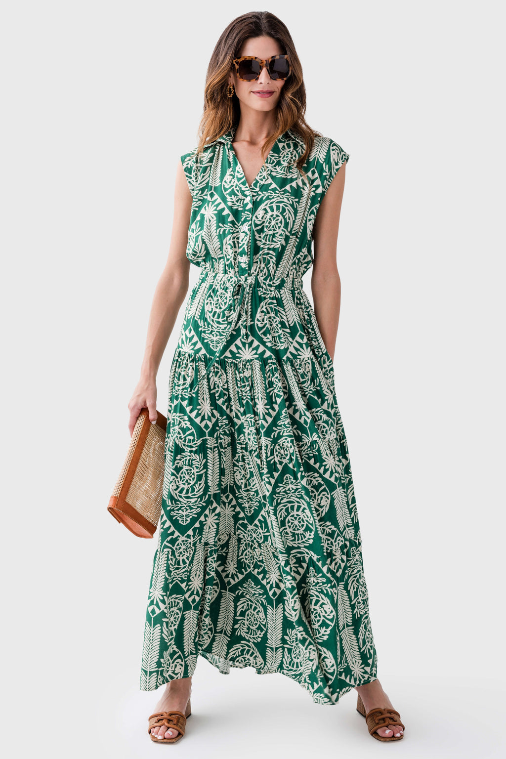 Pinch Jungle Print Tiered Maxi Dress