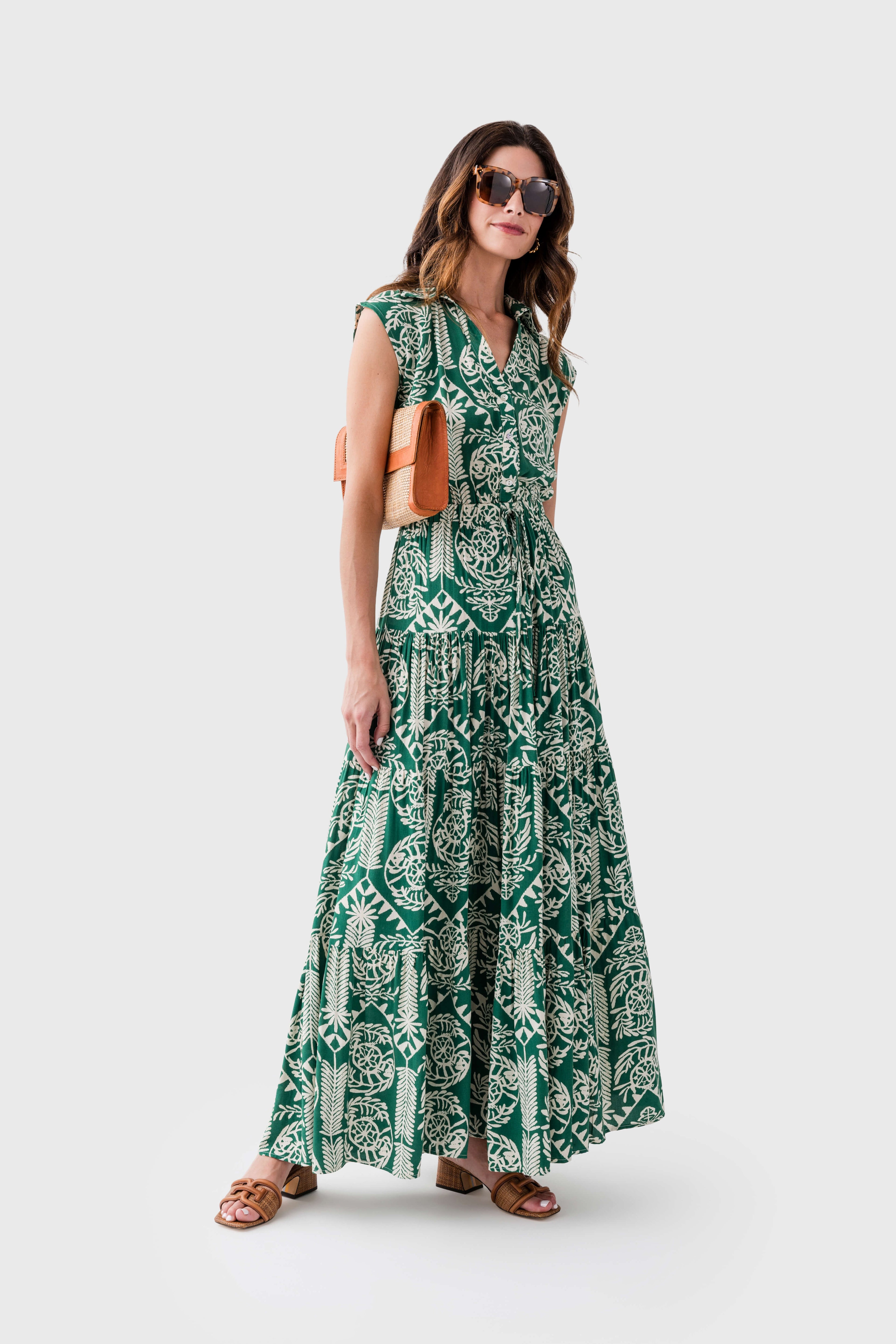 Pinch Jungle Print Tiered Maxi Dress