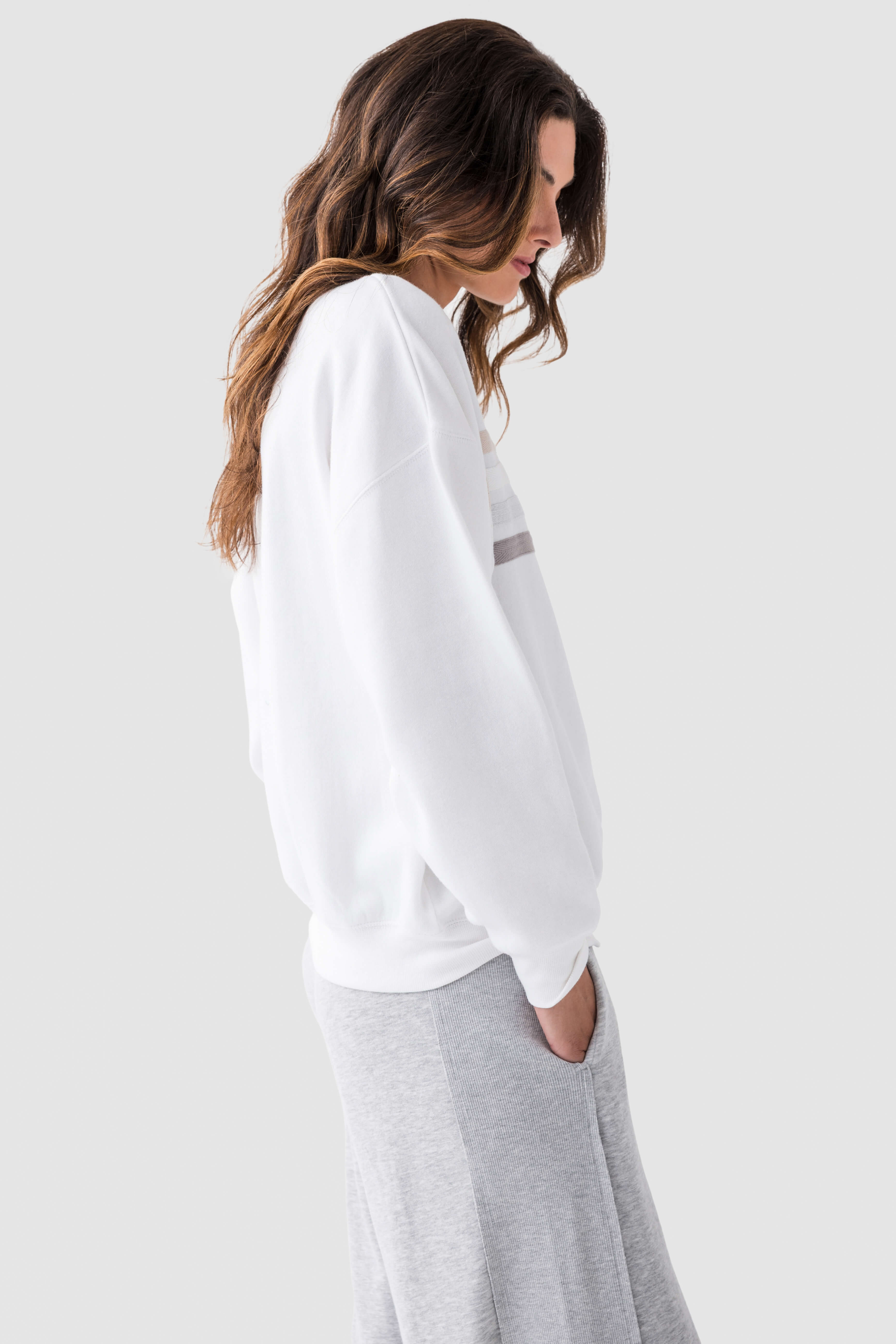 Vintage Havana Stripe Fleece Crewneck
