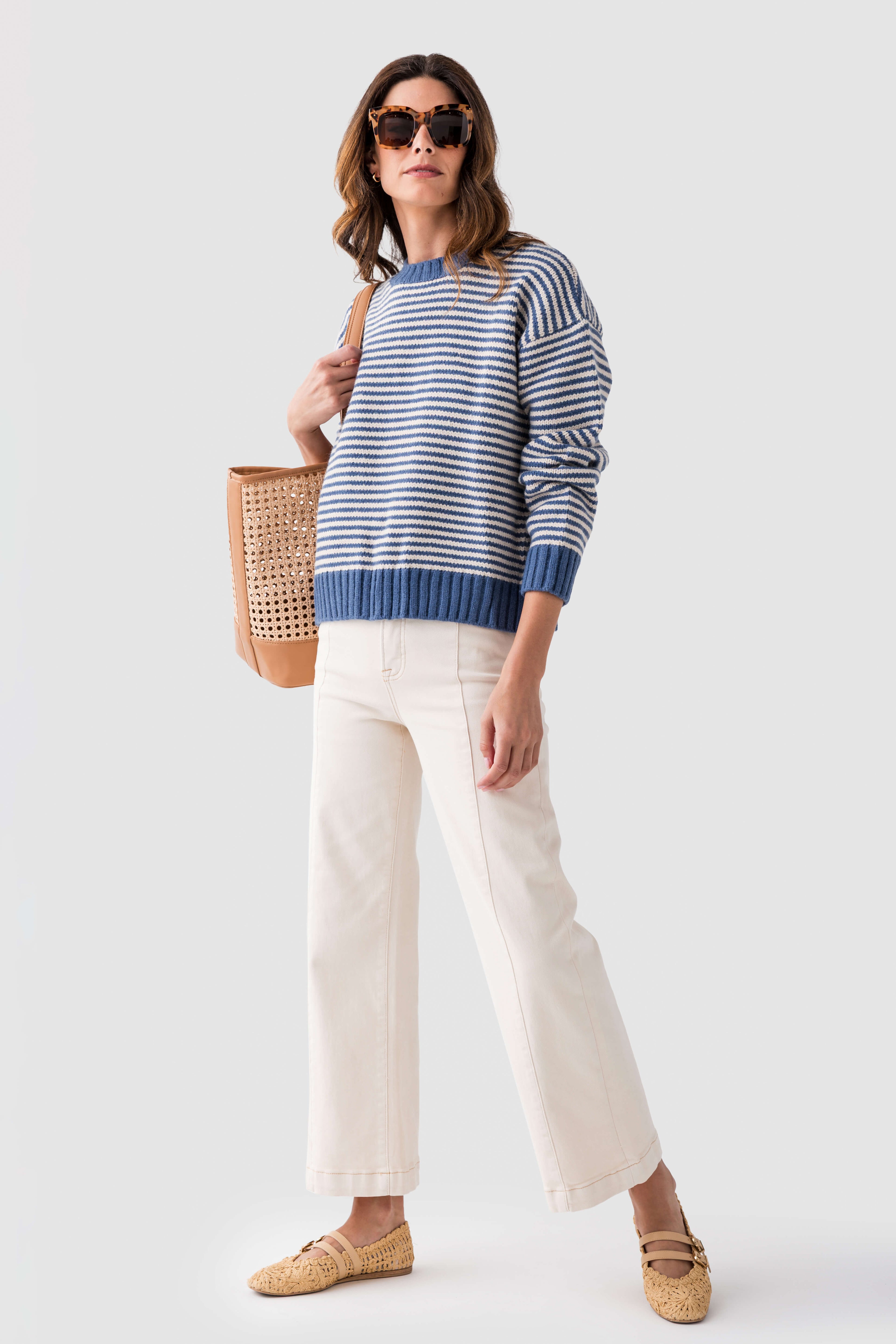 Wishlist Striped Contrast Hem Pullover