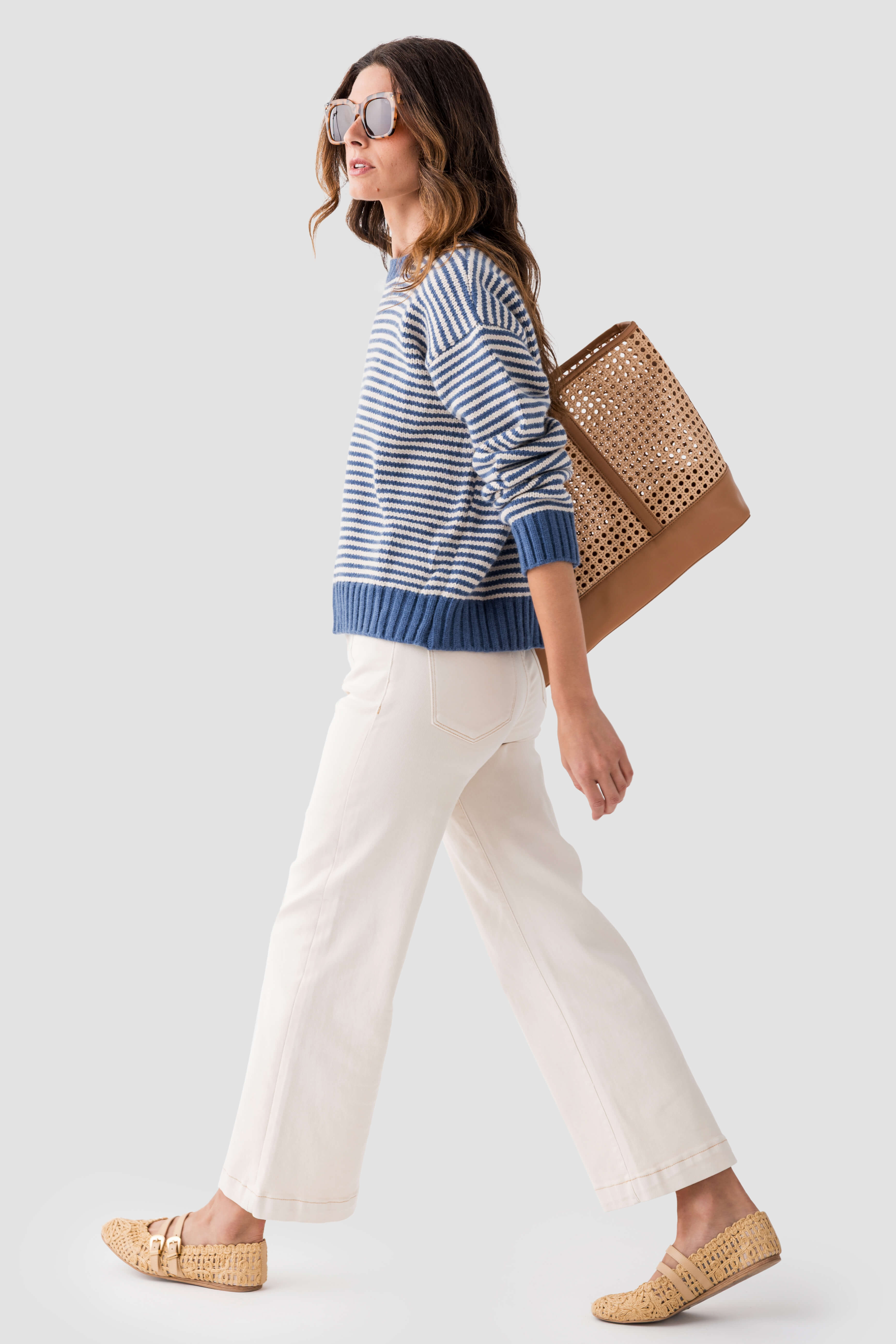 Wishlist Striped Contrast Hem Pullover
